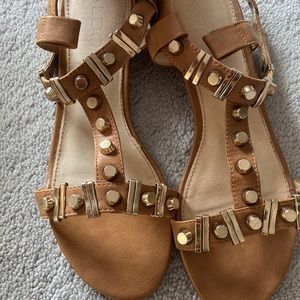 Worn 2x Gold studded sandals